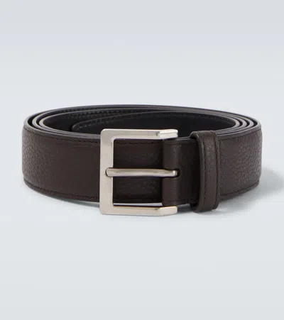 Saint Laurent Leather Belt In Brown