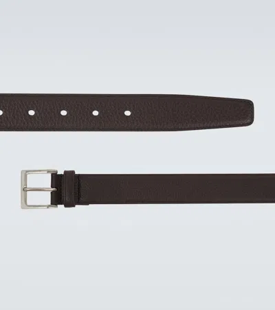 Saint Laurent Leather Belt In Brown