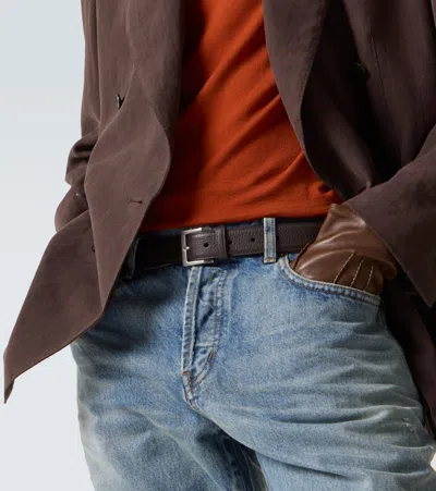 Saint Laurent Leather Belt In Brown