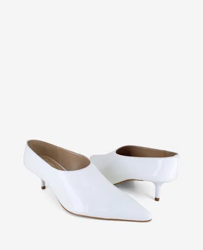 Kenneth Cole Linxie Patent High Vamp Pump In White