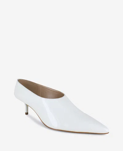 Kenneth Cole Linxie Patent High Vamp Pump In White