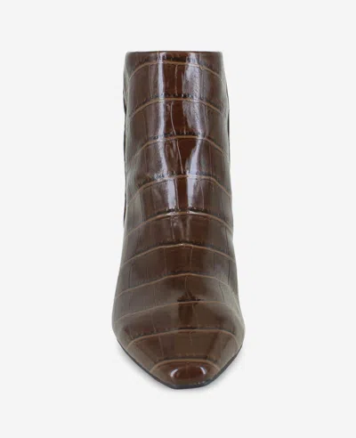Kenneth Cole Miranda Croco Heel Bootie In Brown