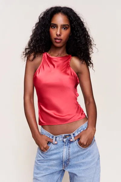 Danielle Guizio Ny Regine Cowl Neck Top In Pink