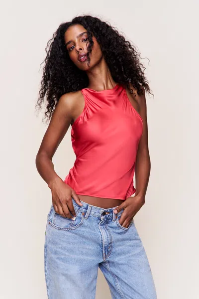 Danielle Guizio Ny Regine Cowl Neck Top In Pink