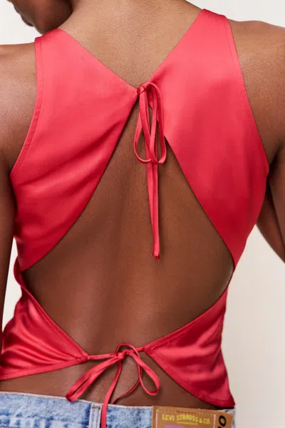 Danielle Guizio Ny Regine Cowl Neck Top In Pink