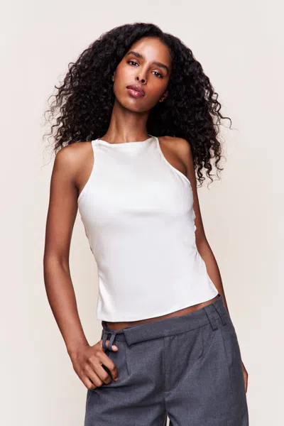 Danielle Guizio Ny Regine Cowl Neck Top In White