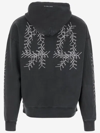 44 Label Group Print-detail Drawstring Hoodie In Black