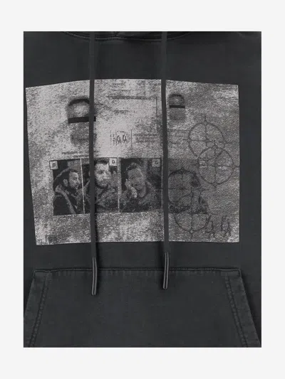 44 Label Group Print-detail Drawstring Hoodie In Black
