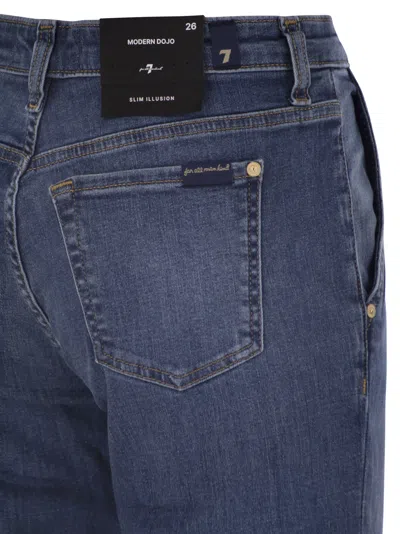 7 For All Mankind Modern Dojo High Waisted Flared Jeans In Blue