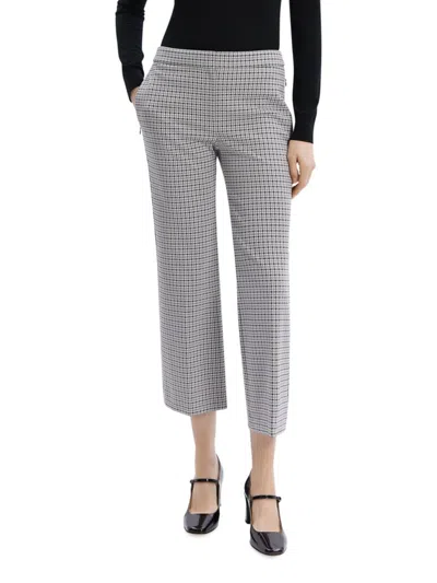 Theory Houndstooth Crop Pants In Gray