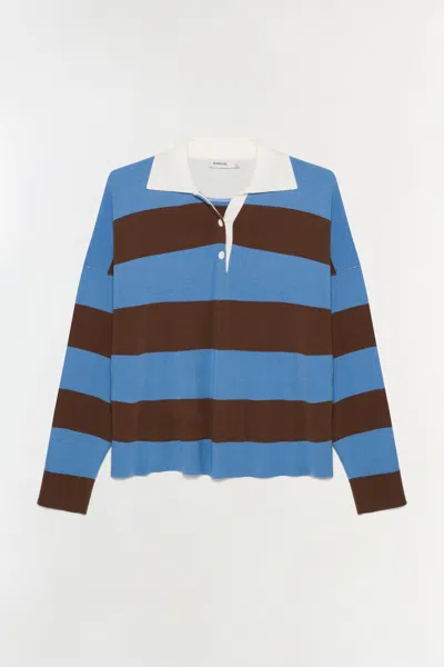 Simkhai Carson Rugby Polo Horizon Stripe In Blue