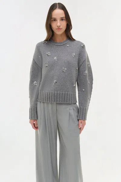 Simkhai Coraline Beaded Sweater In Gray