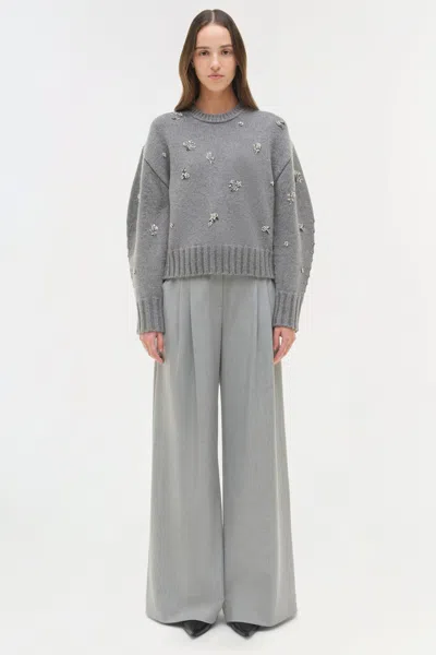 Simkhai Coraline Beaded Sweater In Gray