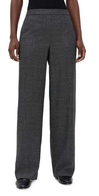 Theory Pull-on Virgin Wool Wide Leg Pants In Gray