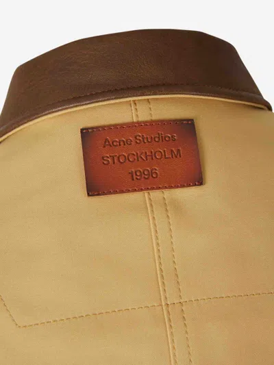 Acne Studios Mens Sand Beige Opado Double Cotton-satin Jacket In Gold