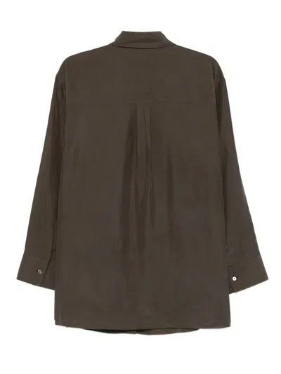 Soeur Relaxed Fit Brown Shirt With Classic Collar In Brown