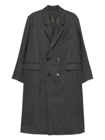 Soeur Double-breasted Wool Coat In Black