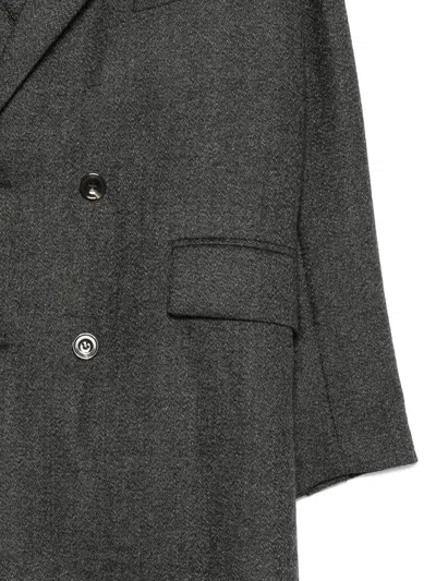 Soeur Double-breasted Wool Coat In Black