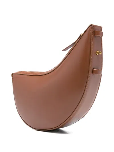 Soeur Adjustable Strap Shoulder Bag With Smooth Finish In Brown