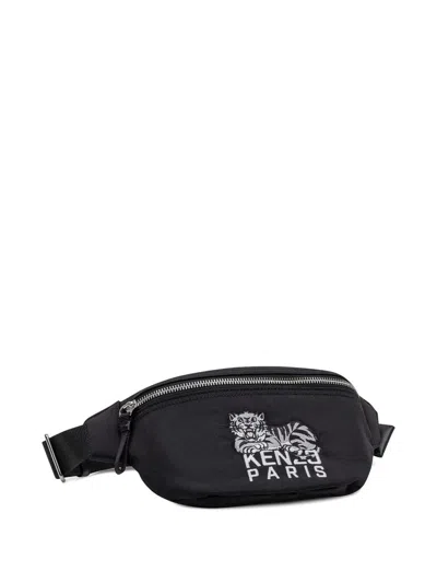 Kenzo Versatile Belt Bag Adjustable Strap Front Pocket In Black