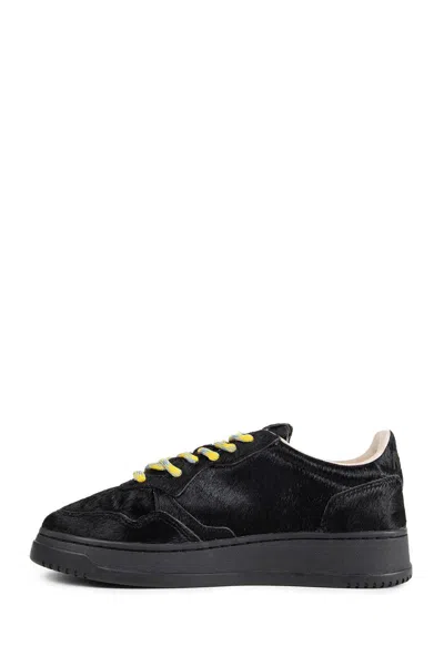 Autry Black Calf Hair Medalist Sneakers In Black