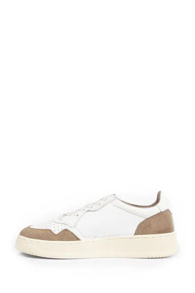 Autry Medalist Low White Leather And Suede Tobacco Sneakers In White