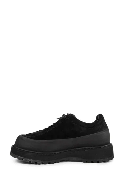 Stone Island Textured Black Sneakers With Suede Upper In Black