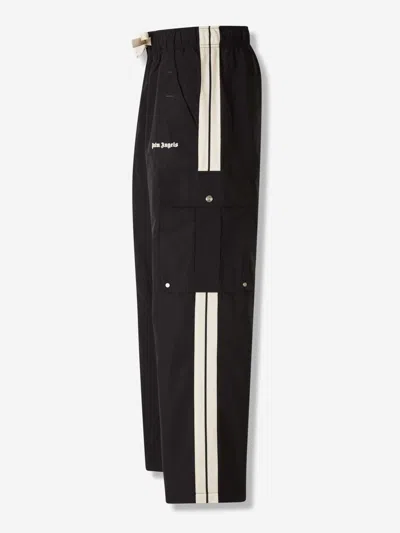 Palm Angels Side-stripe Cargo Track Pants In Black