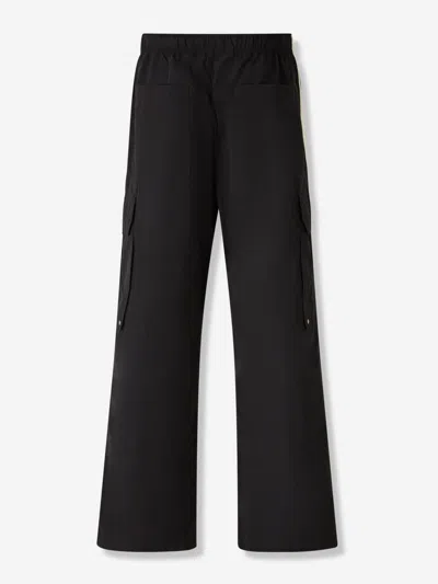 Palm Angels Side-stripe Cargo Track Pants In Black