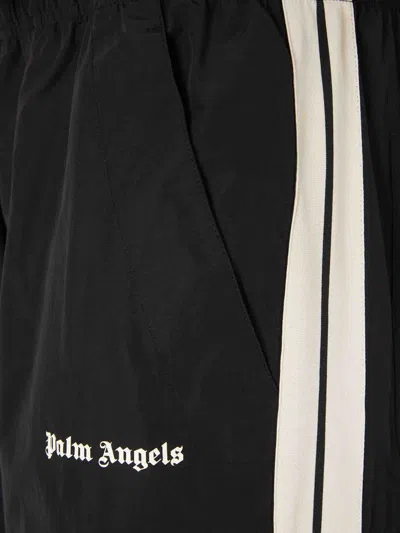 Palm Angels Side-stripe Cargo Track Pants In Black