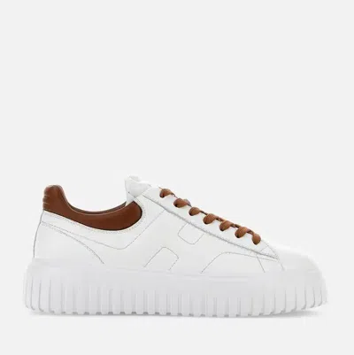 Hogan White Leather Sneakers With Sole In White