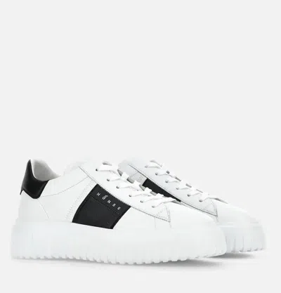 Hogan Round-toe Lace-up Sneakers In Animal Print