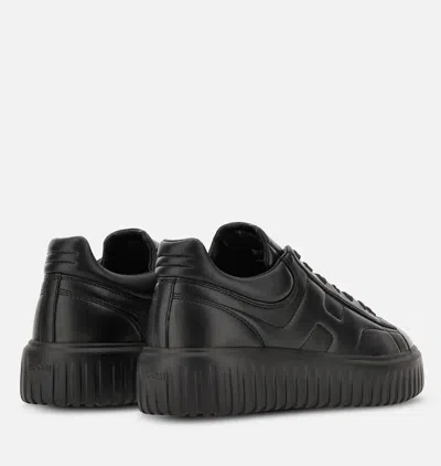 Hogan Leather H-stripes Tread Sneakers In Black