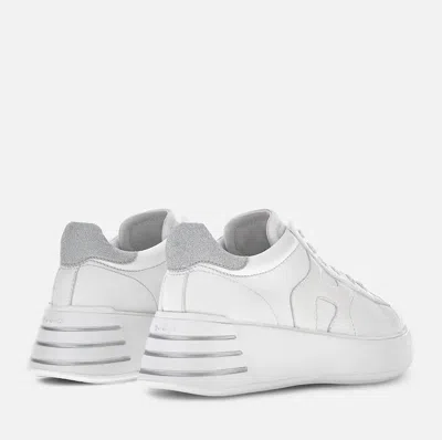 Hogan Rebel Lace-up Sneakers With Shiny Side Detail In White