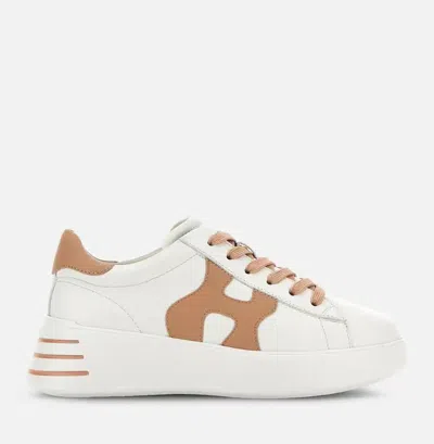 Hogan Rebel Sneakers In Nappa Leather Multicolor In White