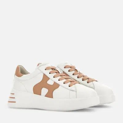 Hogan Rebel Sneakers In Nappa Leather Multicolor In White