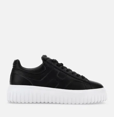 Hogan Chunky Sole Black Sneakers In Black