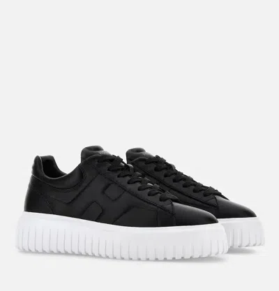 Hogan Chunky Sole Black Sneakers In Black