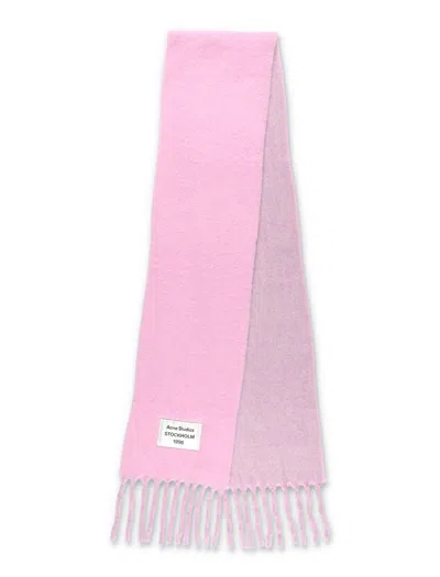 Acne Studios Luxurious Soft Fringed Edge Scarf In Pink
