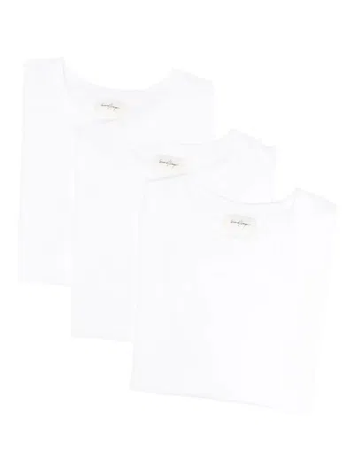 Second / Layer Cotton Crew-neck T-shirt (pack Of Three) In White