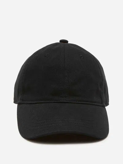 Acne Studios Carliy Embroidered Back Logo Adjustable Baseball Cap In Black