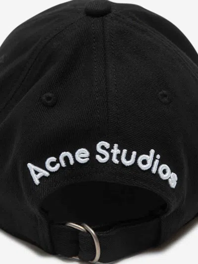 Acne Studios Carliy Embroidered Back Logo Adjustable Baseball Cap In Black