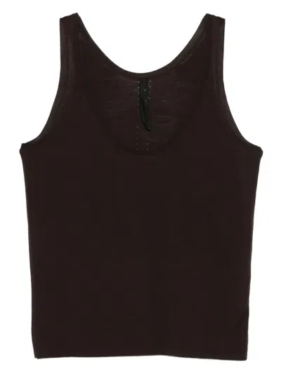 Petar Petrov Scoop-neck Merino-wool Tank Top In Brown