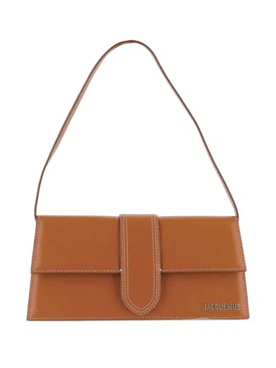 Jacquemus Long Rectangular Shoulder Bag With Adjustable Strap In Brown