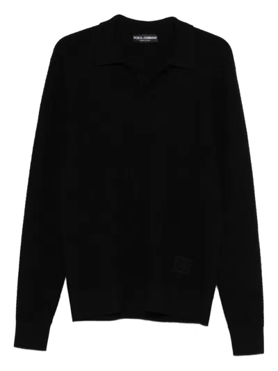 Dolce & Gabbana Polo-neck Sweater In Black
