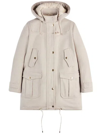 Fay Wool And Cashmere Cloth Parka In Neutral