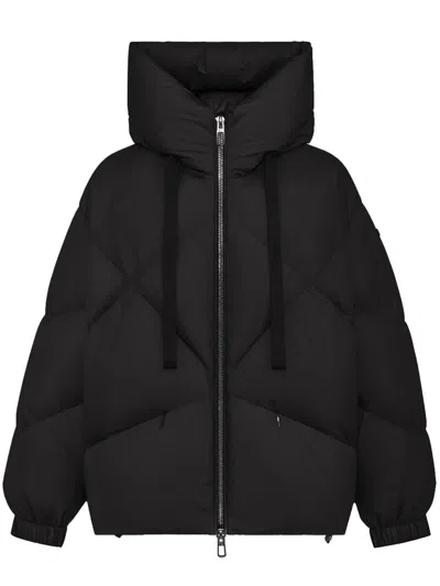 Duno Quilted Hooded Jacket In Black