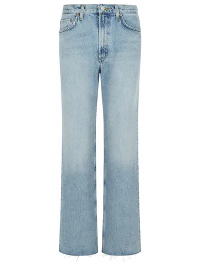 Agolde Five-pocket Denim Trousers In Blue