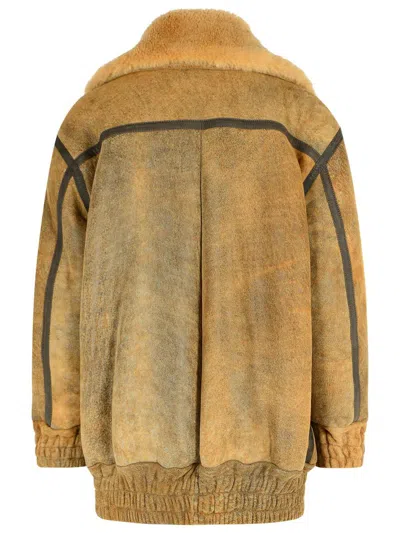 Salvatore Santoro Camel Leather Jacket In Gold