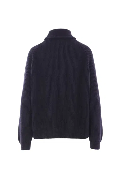 Dušan Ribbed Turtleneck Sweater In Blue